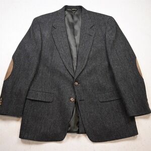 Vtg USA Made Austin Reed 44L Gray Wool Tweed Mens Blazer Suit Jacket Sport Coat